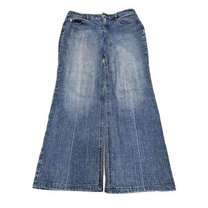 LOFT Ann Taylor Bootcut Jeans Size 8 Blue Stretch Denim Mid Rise